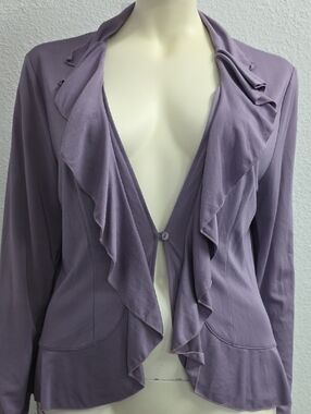 Casual Corner Stretch Purple Drape Layering  Cardigan Jacket